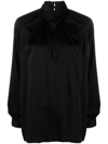 SEMICOUTURE SEMICOUTURE ZOE SATIN SHIRT WITH KNOT CLOTHING