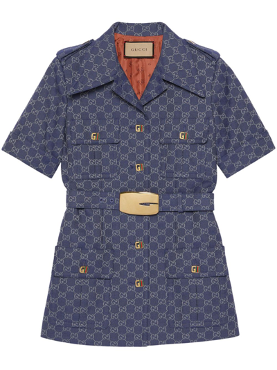 Gucci Double G Short-sleeve Shirt In Blue