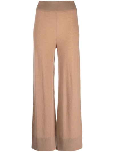Ermanno Scervino Straight-leg Knitted Cashmere Trousers In Neutrals