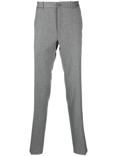 Incotex Slim-cut Virgin-wool Trousers In White