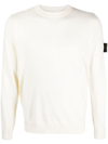 Stone Island Wool Blend Sweatshirt With Iconic Logo Patch And Timeless Design In Neutrals