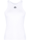 Marine Serre Crescent Moon-print Racerback Top In White