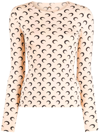 Marine Serre Recycled Moon Jersey Crewneck In Tan In Neutral