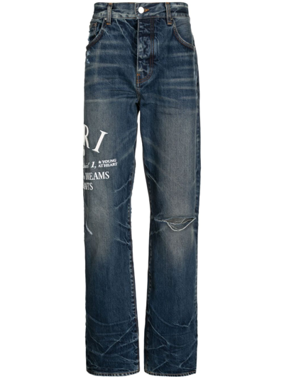 Amiri Arts District Straight Jeans In Blue