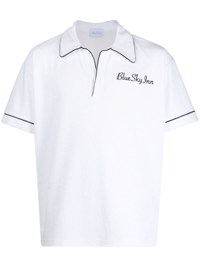 Blue Sky Inn Logo刺绣polo衫 In White
