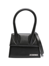 Jacquemus Le Chiquito Moyen Leather Top Handle Bag In Black