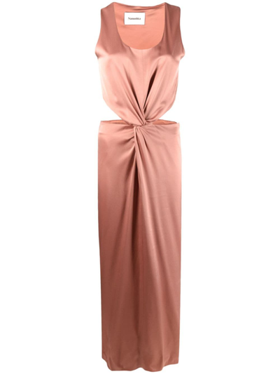 NANUSHKA LUCCA CUT-OUT SATIN DRESS