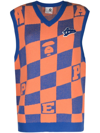 AAPE BY A BATHING APE CHECKERBOARD KNITTED waistcoat