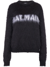 Balmain Black Mohair Sweatshirt In Black
