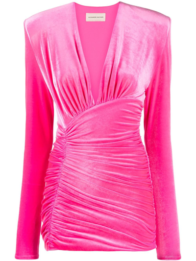 ALEXANDRE VAUTHIER RUCHED VELVET MINIDRESS