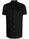 Emporio Armani Slim Fit Button Down Shirt In Black