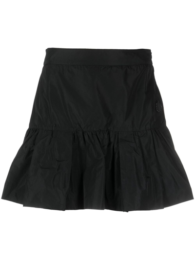 Moncler Pleated Hem Mini Skirt In Black
