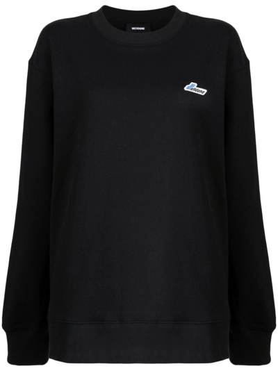 We11 Done Logo-print Cotton Sweatshirt In Black
