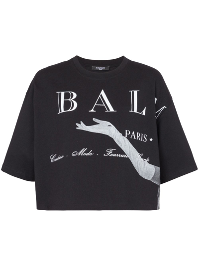 Balmain Jolie- Madame Print T-shirt In Nero