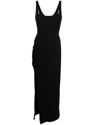 The Mannei Wishaw Womens Ruched Viscose Maxi Dress In Black