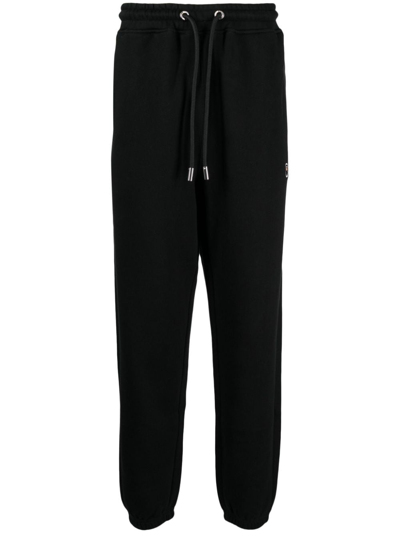 A Bathing Ape Logo-patch Cotton Blend Track Trousers In Black