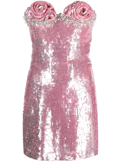 Cristina Savulescu Marilyn Sequin-embellished Minidress In Pink