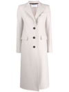 HARRIS WHARF LONDON SINGLE-BREASTED VIRGIN WOOL COAT