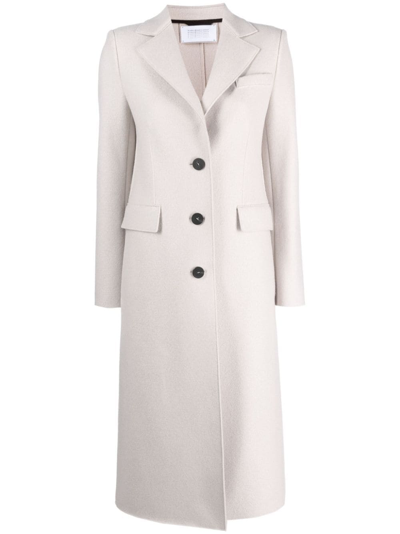 Harris Wharf London Single-breasted Virgin Wool Coat In Neutrals