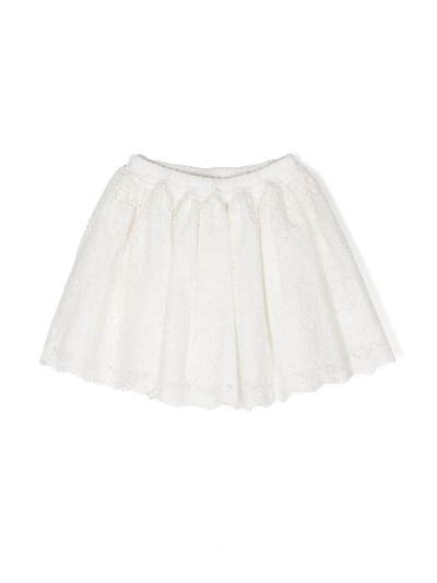 Marlo Kids' Alegra Broderie-anglaise Skirt In White