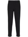 Balmain Straight Cropped Trousers In Black