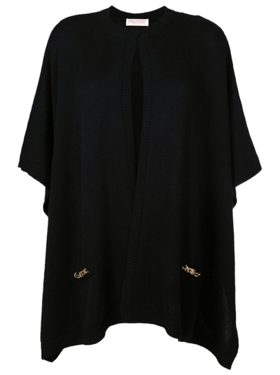 Valentino Chain-link Cashmere Cape In Black