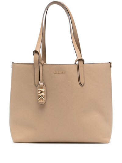 Michael Kors Eliza Extra-large Pebbled Leather Reversible Tote Bag In Brown