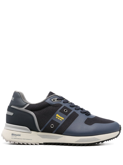 Blauer Logo-patch Lace-up Sneakers In Navy