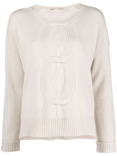 D.exterior Boat-neck Long-sleeve Jumper In Neutrals