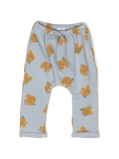 Bobo Choses Babies' The Elephant Organic Cotton Trousers In Blue