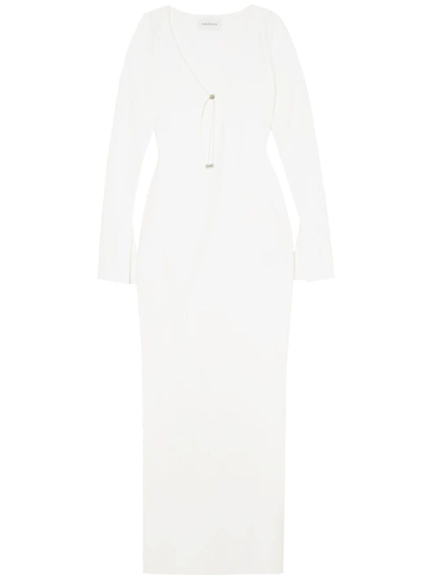 16arlington Long-sleeve Scoop-neck Maxi Dress In White