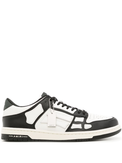 Amiri Skel-top Colour-block Leather Sneakers In Black White
