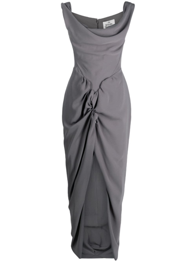 Vivienne Westwood Gray Panther Midi Dress In Grey