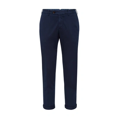 Brunello Cucinelli Dyed Gabardine Pants In Bleu_marine