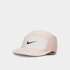 Nike Unisex Dri-fit Fly Unstructured Swoosh Cap In Pink Oxford/light Orewood Brown/black
