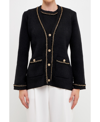 Endless Rose Chain Trim Cardigan In Black