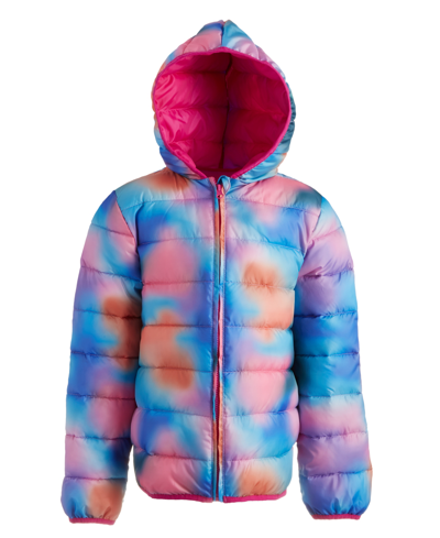 Epic Threads Kids' Big Girls Watercolor Quilted Packable Hooded Jacket, Created For Macy's In Multi