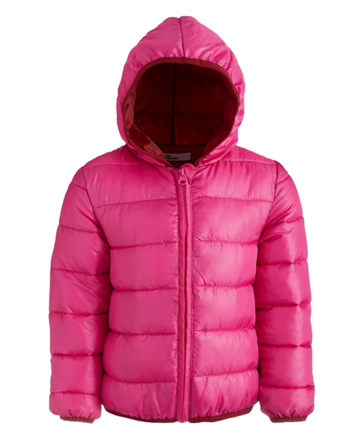 Epic Threads Kids' Big Girls Smiley Quilted Solid Packable Hooded Jacket, Created For Macy's In Chinese Apple