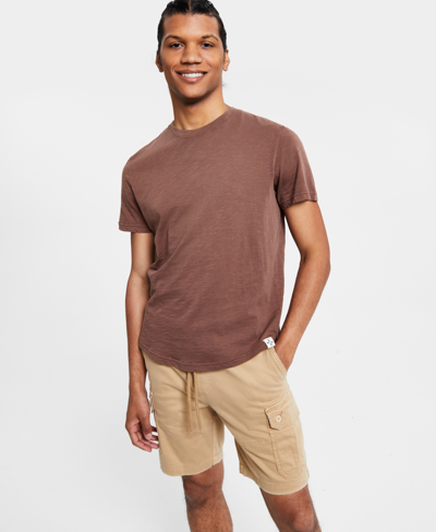 Sun + Stone Men's Sun Kissed Regular-fit Curved Hem T-shirt, Created For Macy's In Chocolate Chip