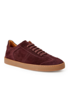 Bruno Magli Men's Bono Low-top Suede Sneakers In Bordeaux Suede