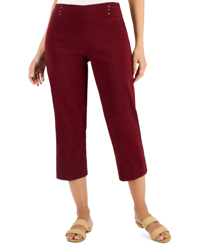 Jm Collection Womens 3 4 Sleeve Knit Top Wide Leg Pull On Pants Created For Macys In Dark Rust