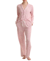 Splendid Women's 2-pc. Drawstring-waist Pajamas Set In Pink Leo