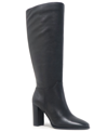 Kenneth Cole New York Lowell Womens Leather Zipper Knee-high Boots In Black