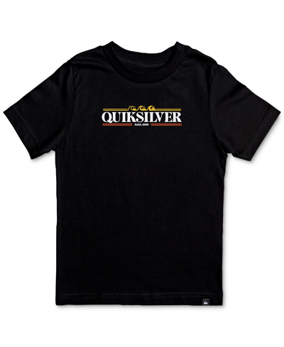 Quiksilver Toddler & Little Boys Regular-fit Gradient Lines Logo T-shirt In Black