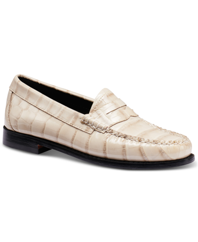Gh Bass G.h.bass Women's Whitney Croco Weejuns Loafer Flats In Cloud