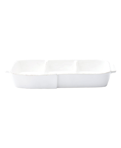 Vietri Melamine Lastra 3-part Server In White