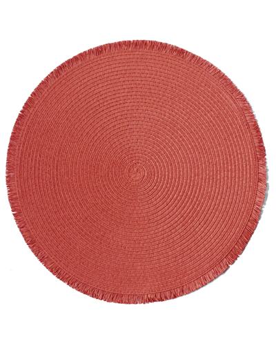 Benson Mills Fringed Round Placemat, Set Of 4 In Rust