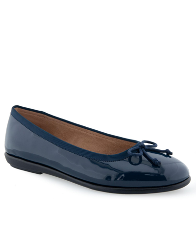 Aerosoles Women's Homebet Ballet Flats In Navy Patent