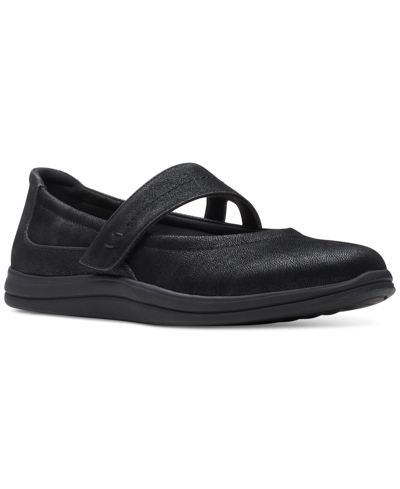 Clarks Women's Cloudsteppers Breeze Mj Strapped Flats In Black