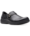 Clarks Carleigh Pearl Womens Leather Lifestyle Slip-on Sneakers In Black Leat